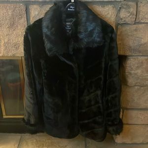 BLACK FAUX FUR COAT